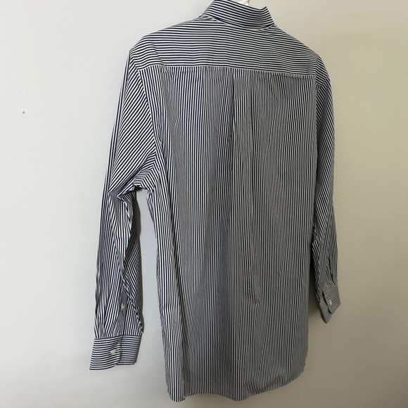 Croft & Barrow Black and White Striped Casual Shirt size 16 32/33” - Picture 4 of 10